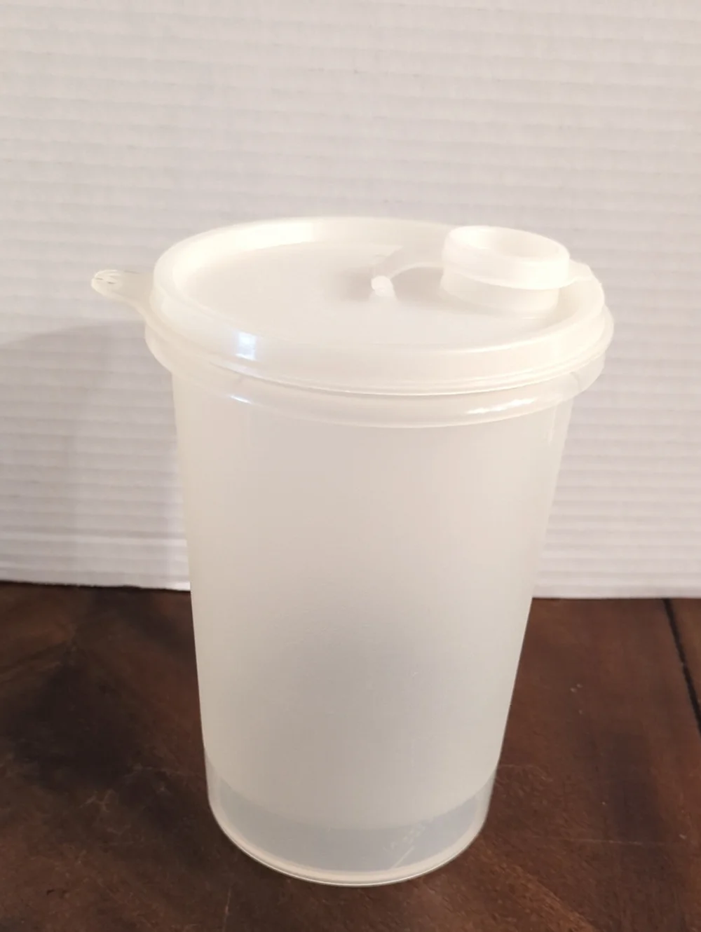 Vintage Tupperware 321 Sheer 1-Quart Canister Pitcher with Flip Top Lid